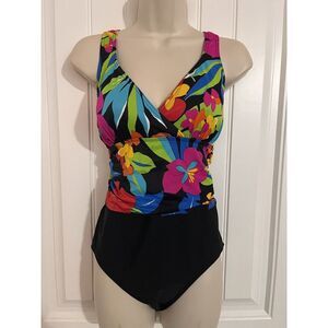 Vintage Body I.D. Women's‎ Floral One Piece Swimsuit 14 Tummy
